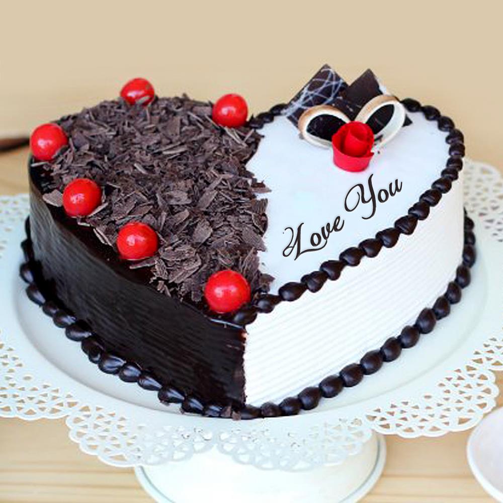Buy Heart Shape Chocolate Vanilla Cream Cake-Heart Shape Chocolate Vanilla  Cream Cake