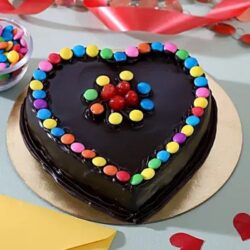 Heart Shape Choco Gems Cake