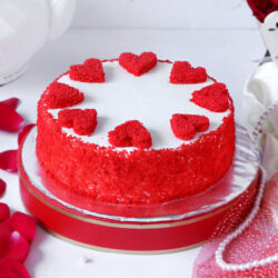 Hearty Red Velvet Birthday Cake for Wife