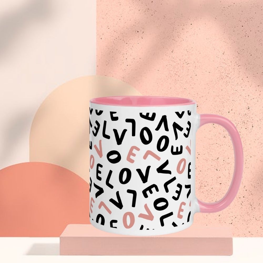 Beautiful Design Printed Pink Color Mug