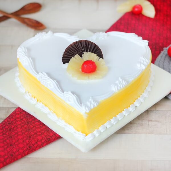 Heart Shape Pineapple Cake For Love