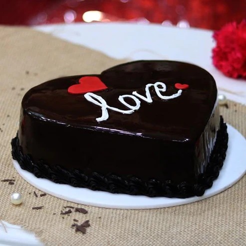 Love Shape Dark Chocolate Cake