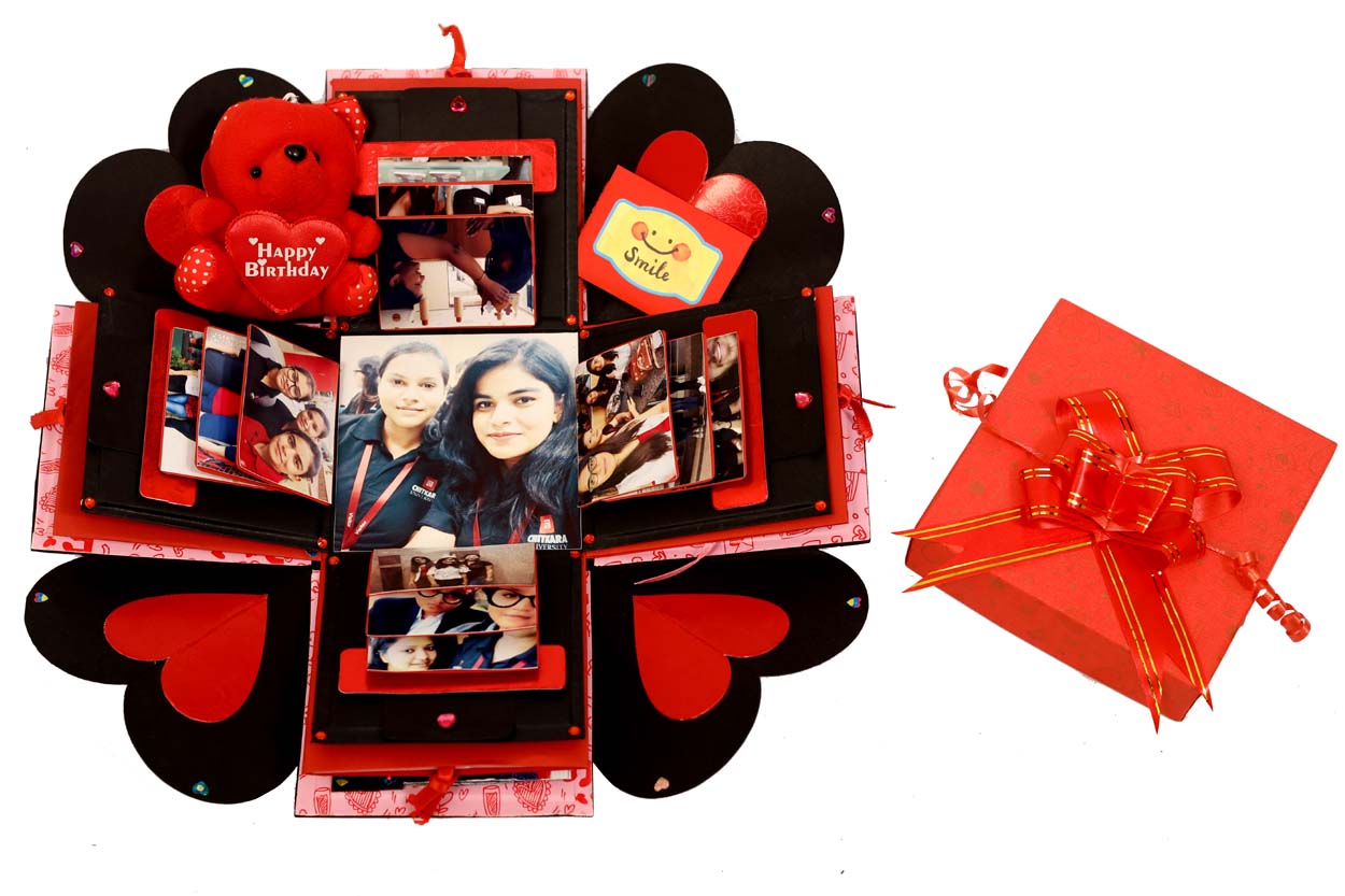 Customized Photo Explosion Box With Cute Teddy 