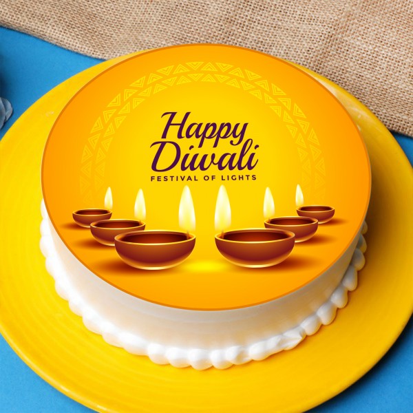 Happy Diwali Photo Cake Vanilla