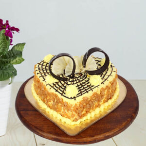 heartshape butterscotch cake