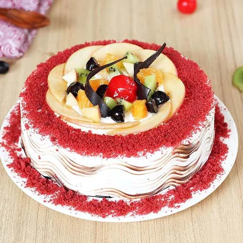 Exotic Red Velvet Mix Fruit Cake