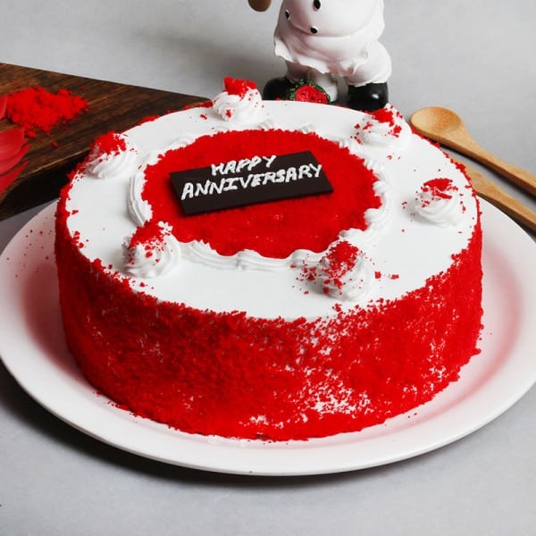Happy Anniversary Red Velvet Cake