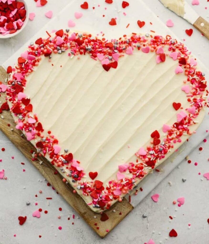 Heart Sprinkle Engagement Cake