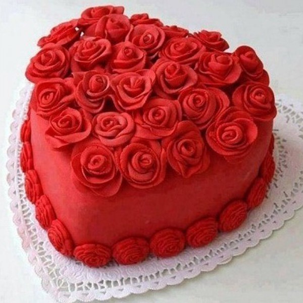 Heavenly Heart Shape Red Velvet Cake