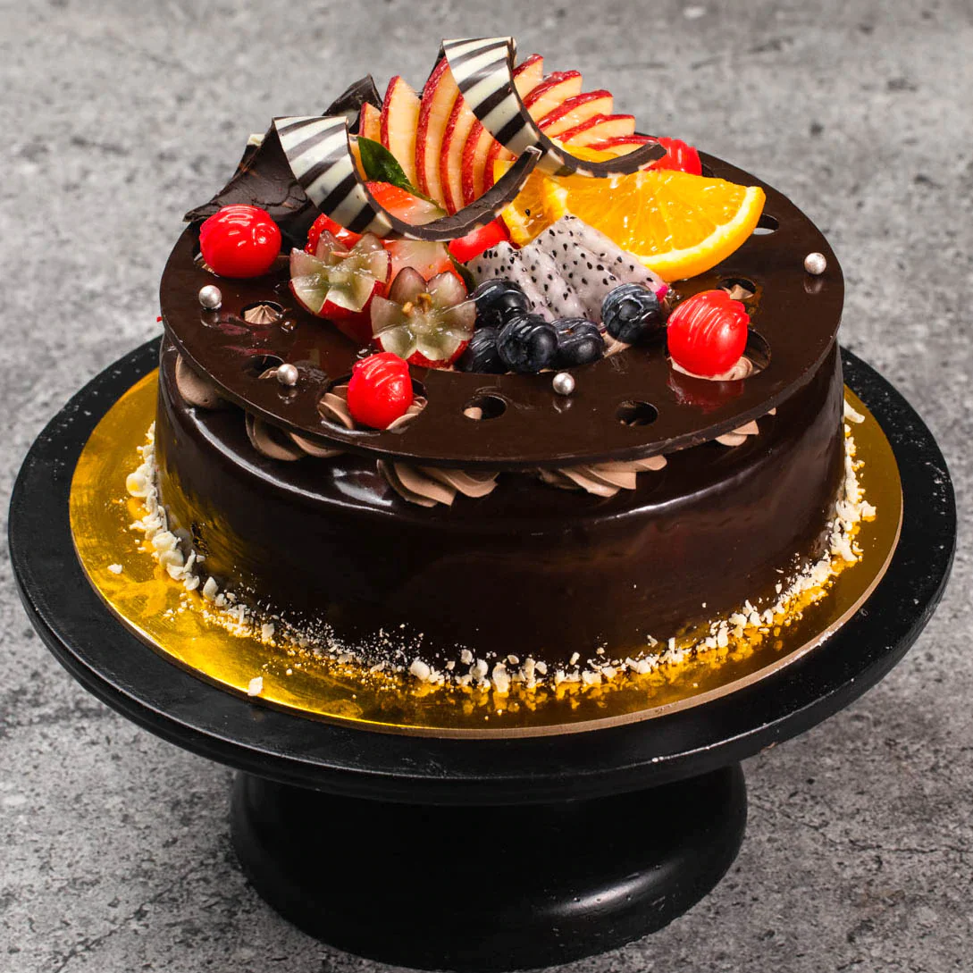Lovely Chocolate and Fresh Fruit Cake