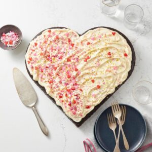 Mouth Watering Heart Shape Engagement Cake