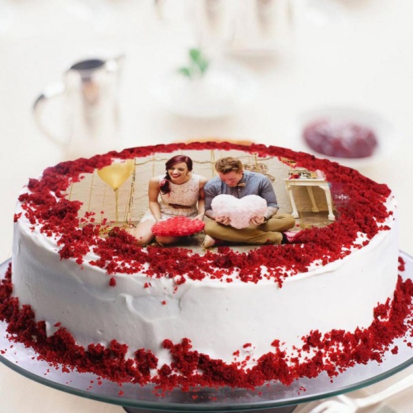 Sweet Red Velvet Photo Cake