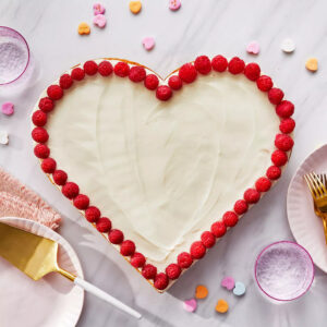Vanilla Heart Shape Engagement Cake