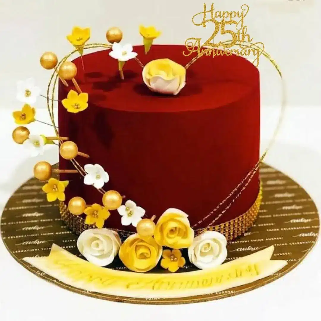 25th Silver Anniversary Cake Topper | Anniversary Cake Top Decor