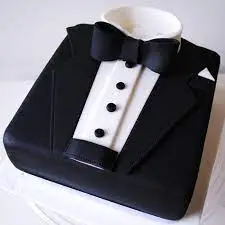 Black Suit Man Theme Cake