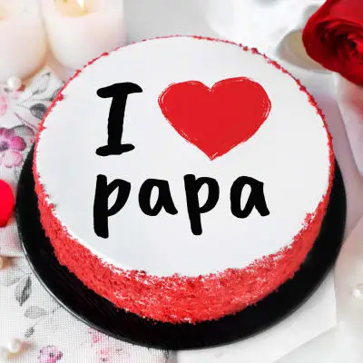 I Love papa Red Velvet Cake