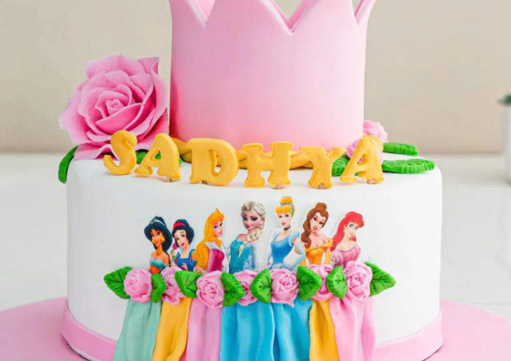 disney princess theme fondant cake e1690622324981