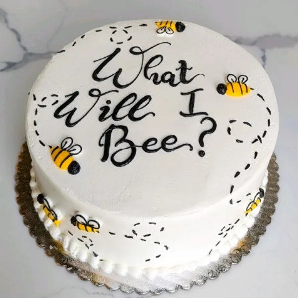 Bumblebee Theme Gender Reveal Cake
