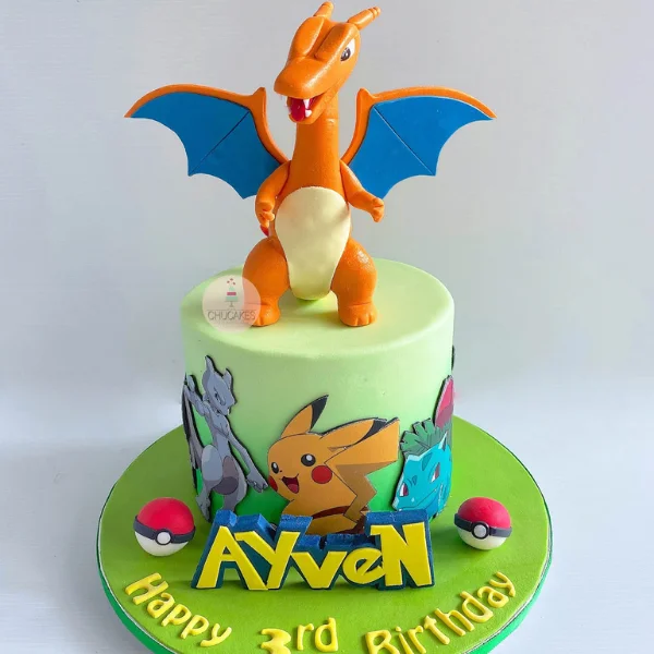 Charizad Pokemon Theme Cake