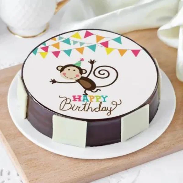Customized Monkey Theme Cake