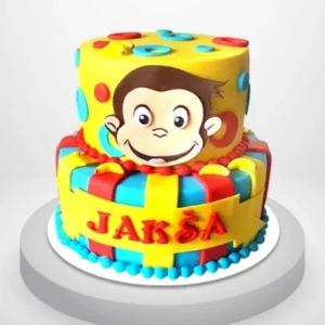 Monkey Theme 2 Tier Cake