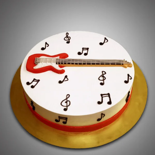 Music Theme Guitar Cake