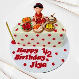 Baby Crossing Cake. 6 Months Half Birthday Cake. Delivery in Noida and  Gurgaon – Creme Castle