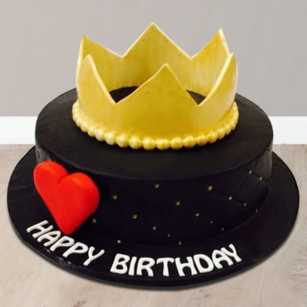 crowned theme chocolate cake