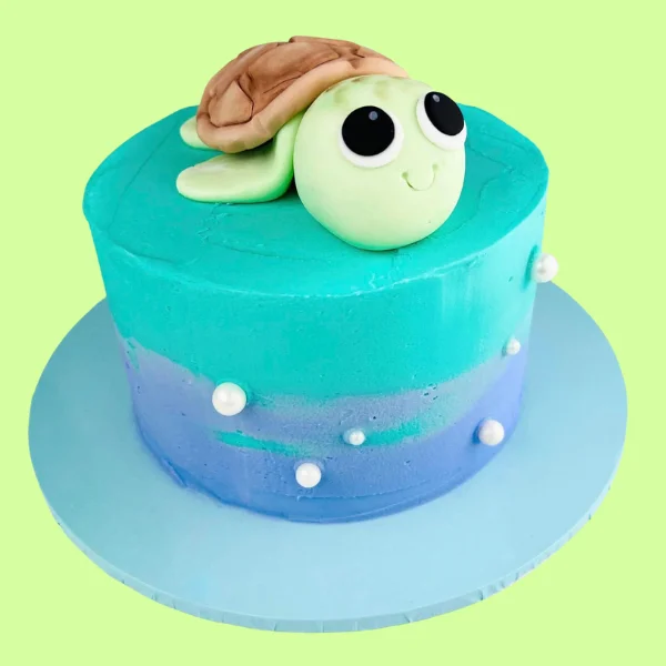 cute turtle themed cake