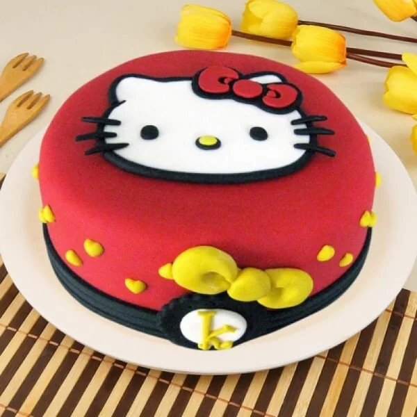 hello kitty theme fondant cake