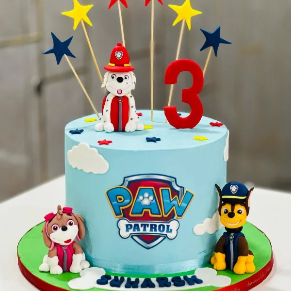 paw petrol theme birthday cake