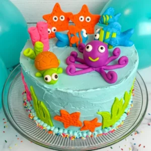 turle with friends sea theme cake